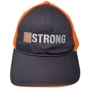 Home Depot Strong Baseball Cap Black Orange Meshback Hat Adjustable Strapback